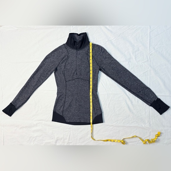 Vintage Lululemon Runderful 1/2 Zip - Mini Check Pique Heathered Black/Black - 2 - Picture 16 of 16